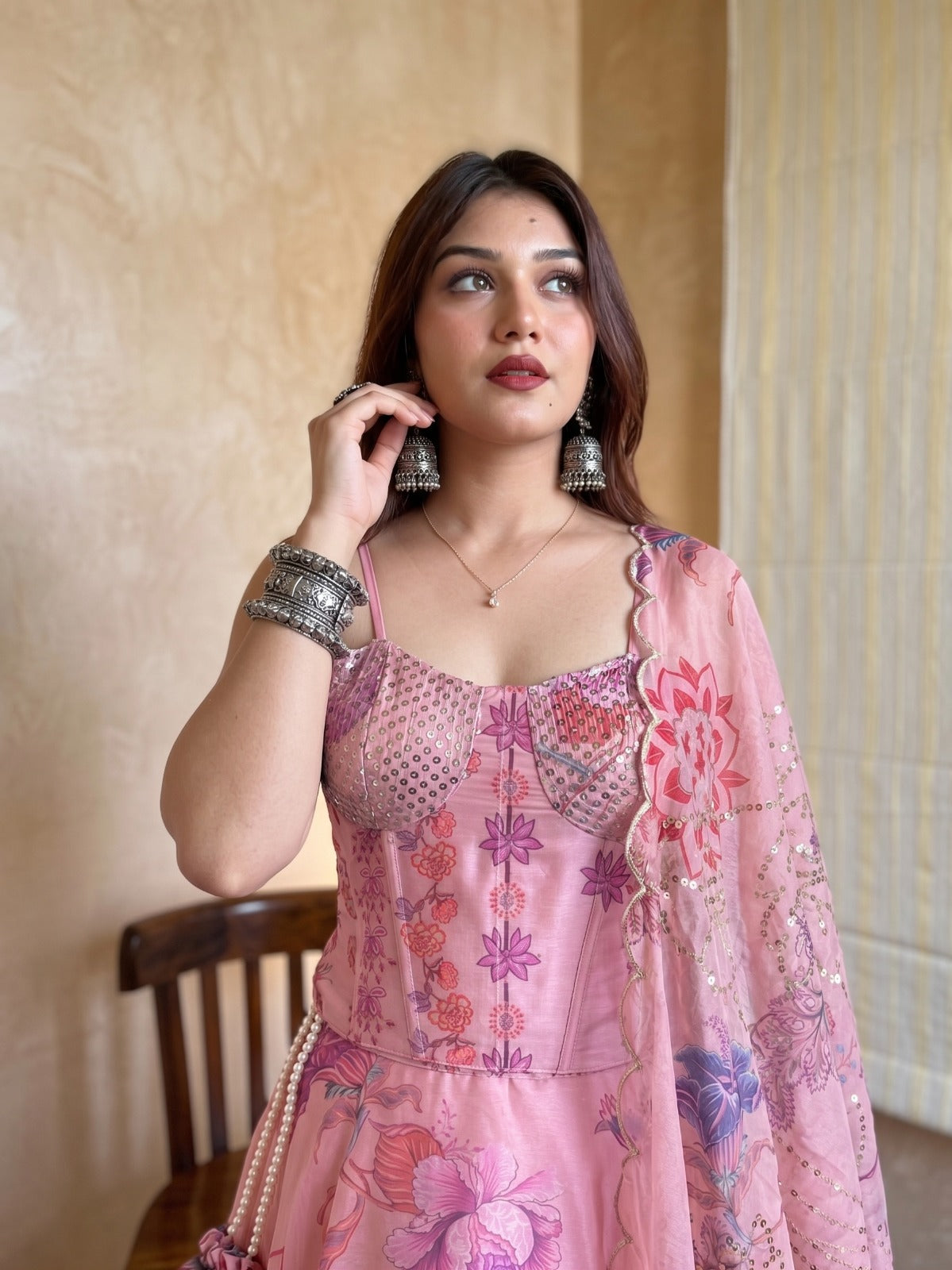 Pure Jimmy Organza with Embroidery & Batwa